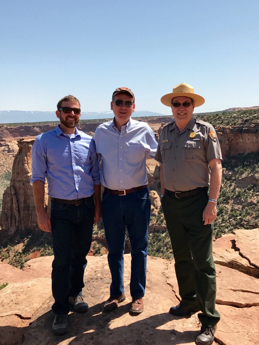 SenatorBennet's tweet photo. Beautiful views at CO National Monument today. Thanks CO Natl Mon. Superintendent, CO Canyons Association &amp; @VisitGJ for showing us around. https://t.co/cxETiVhgnb