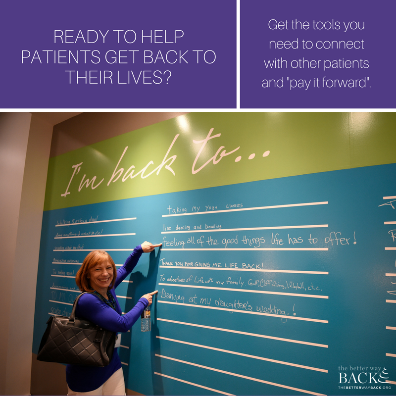 BetterWayBack's tweet photo. Learn more about becoming a Patient Ambassador: https://t.co/foVw1zHR3M https://t.co/eXpj84RHjb