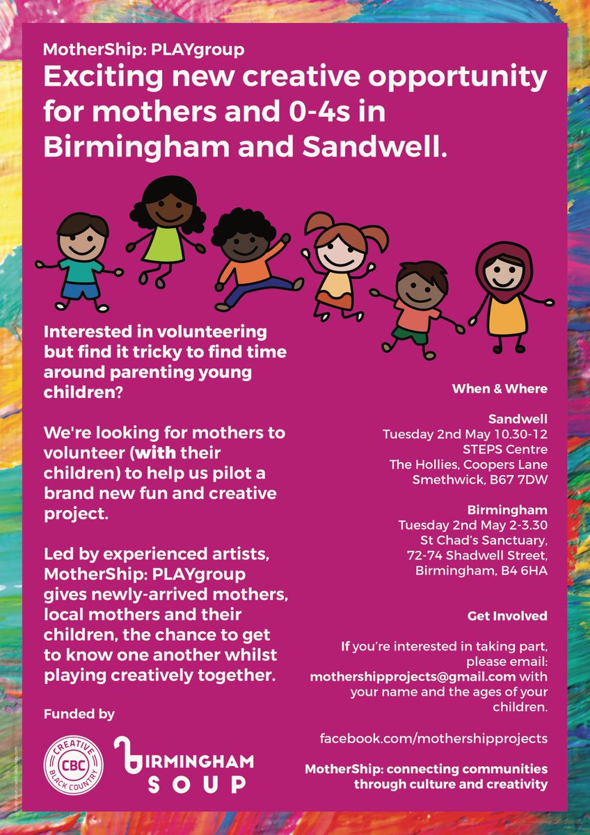 Birmingham & Sandwell mothers of 0-4 year olds, get involved in our exciting first creative befriending project...