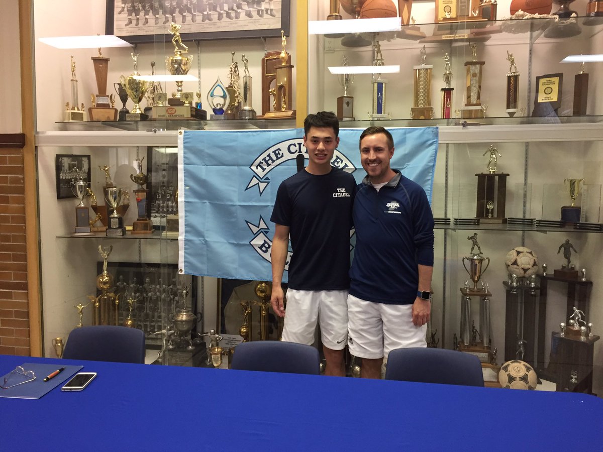MHSTigersTennis's tweet photo. Congrats to Brandon Wu on signing with The Citadel today! https://t.co/wb9LGSzz1Y