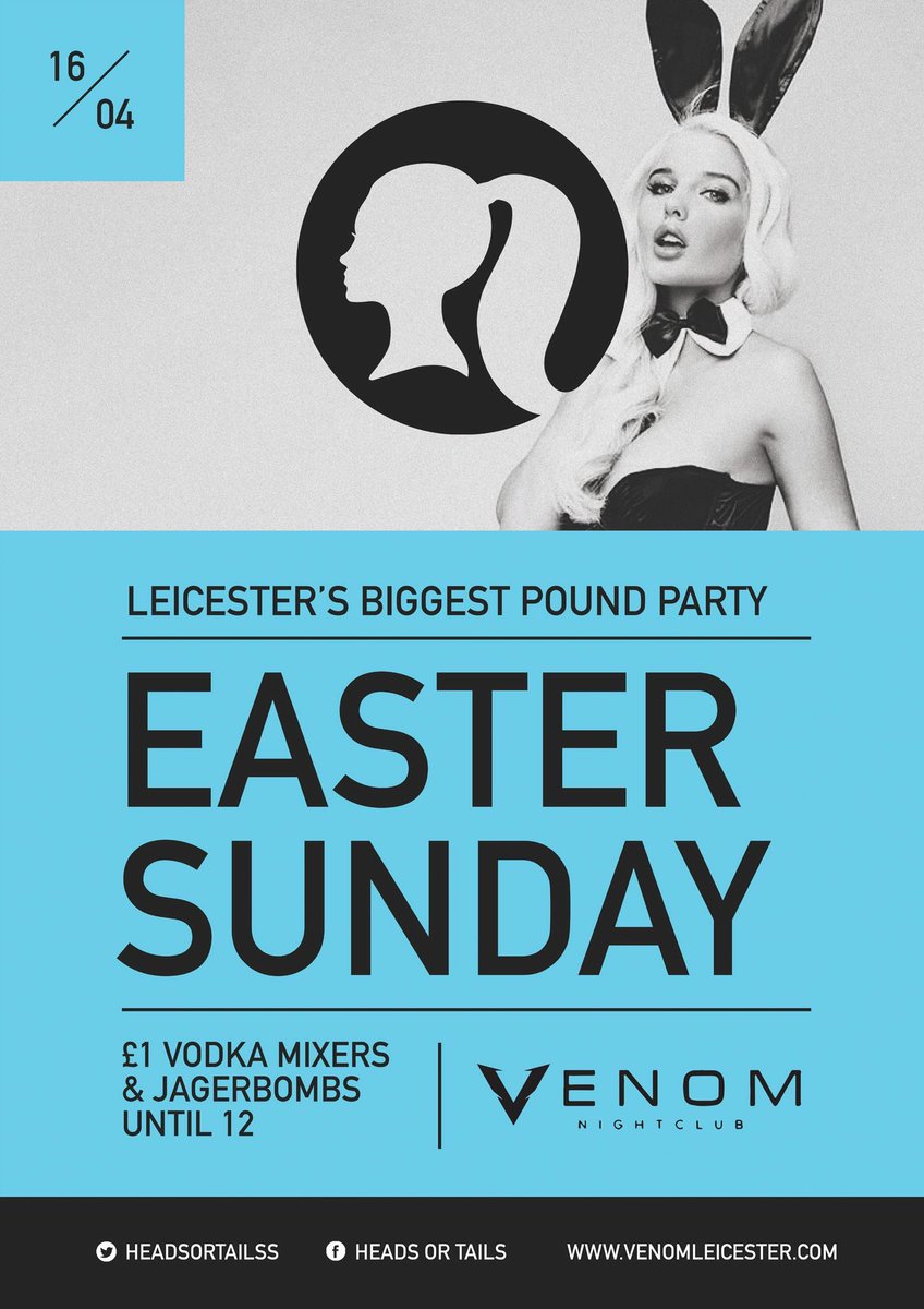 JMT_Thrower's tweet photo. @HEADSORTAILSS is here to wrap off your Easter bank holiday weekend in style at @VENOMLEICESTER !! #£1Jager #£1Vodka Come and party with us https://t.co/hFoU7yYsHd