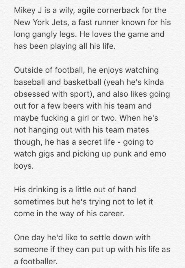 NYJetsMikey's tweet photo. 🏈New Mikey profile 
🏈 Footballer
🏈 Secretly bisexual 
🏈 Descriptive RP
🏈 SV/MV for now https://t.co/kD8W4G1zLQ