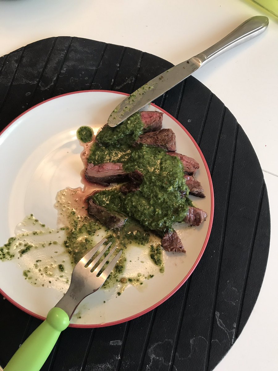amorrowa's tweet photo. @mysuperfd @KarlAlzner skirt steak with chimichurri sauce is delicious!! Thanks! #CookingwiththeCaps #Caps https://t.co/TwIdEWCICq