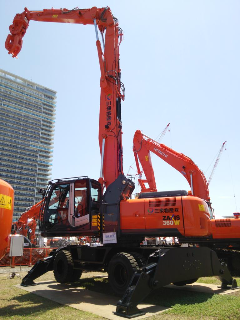 専 日立建機 ZX360Wｰ3 ﾎｲｰﾙ式ﾏﾃﾘｱﾙﾊﾝﾄﾞﾗｰ 油圧ﾌｫｰｸ付