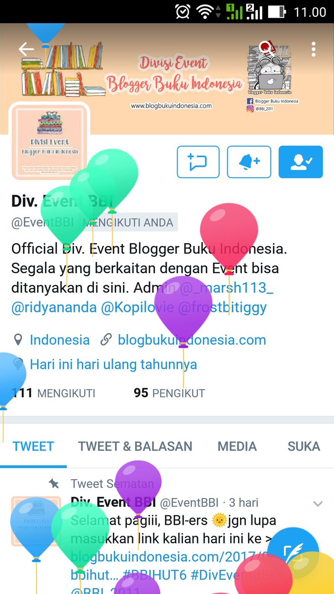 Happy Birthday BBI..keep be share and inspire  <a href="/BBI_2011/">Blogger Buku Ind</a> <a href="/EventBBI/">Div. Event BBI</a> #BBIHUT6