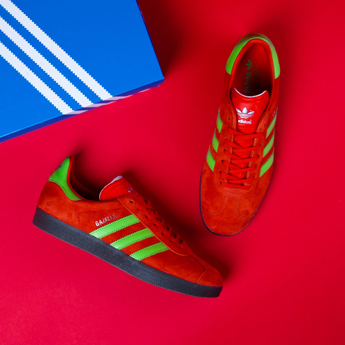 adidas gazelle red and green