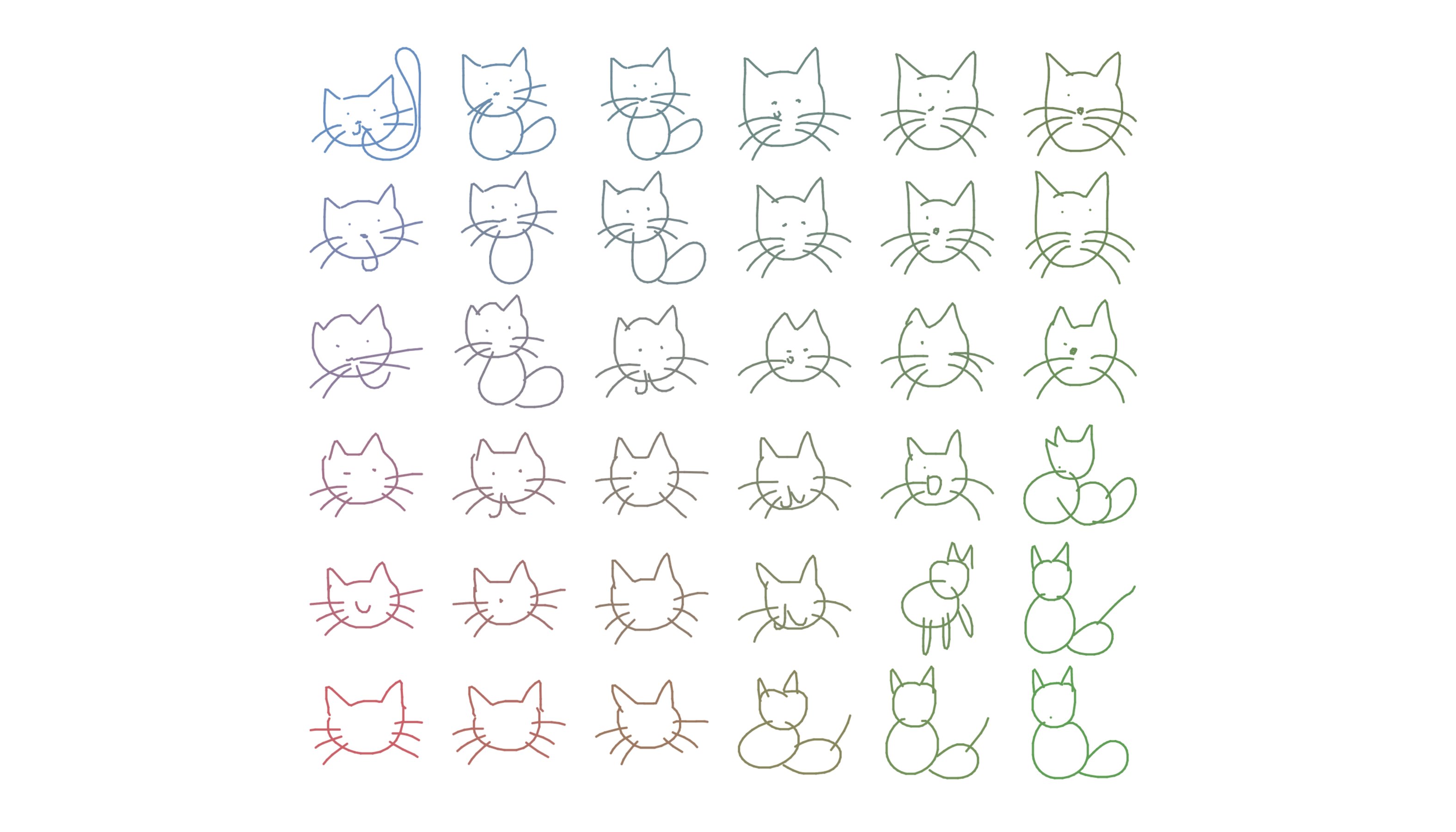 Hardmaru On Twitter Latent Space Interpolation Of Vector Images Each Frame Is A Vector Image Generated Using Sketch Rnn Https T Co 6pnynllvu6 Twitter