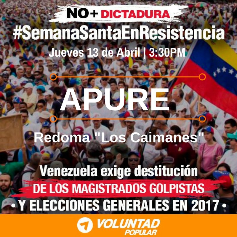 AntonioJosee25's tweet photo. Acompáñanos mañana #13Abr desde las 3PM a seguir la lucha por la democracia de Venezuela.   ¡Todos a la calle! #SemanaSantaEnResistencia https://t.co/sXkccWiDve