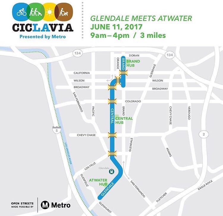 BrianAddisonLB's tweet photo. Glendale, meet Atwater. Newest @CicLAvia route out! https://t.co/KD6zpxdN6Z