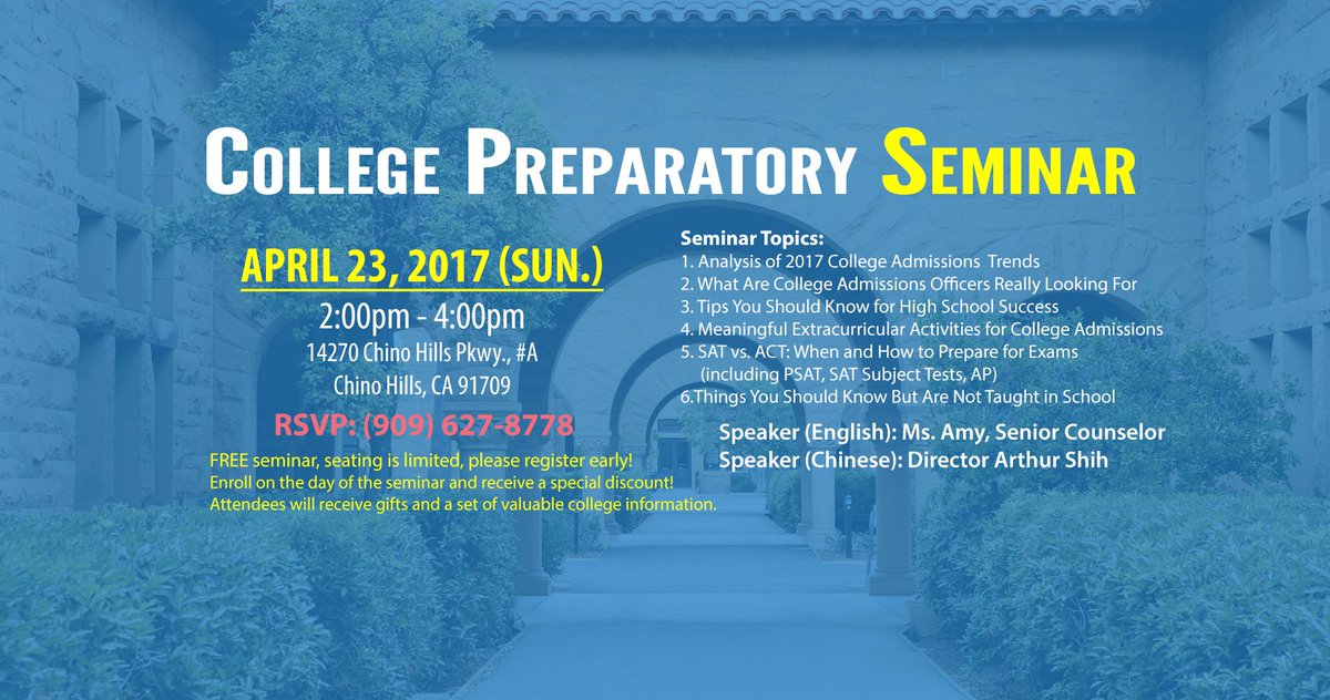 TopScholarPrep's tweet photo. Top Scholar will be hosting a college seminar on 4/23/17 (Sun.). Seating is limited, please register early! https://t.co/0MvuKmipFJ