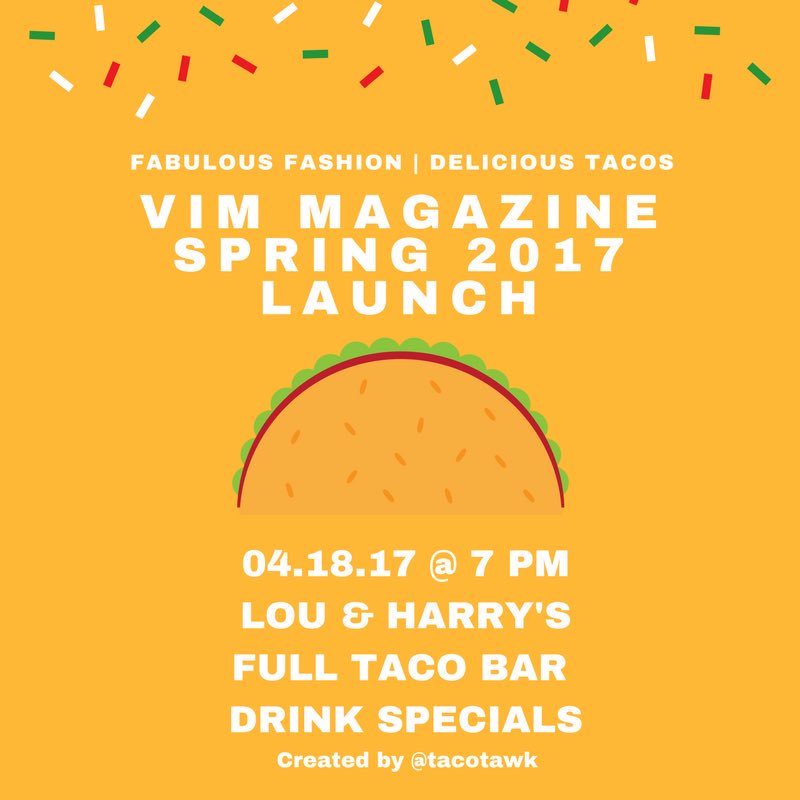 vimmsu's tweet photo. #VIMSpring17 isn't completely without a taco bar 🌮 https://t.co/QQdahzH4kW