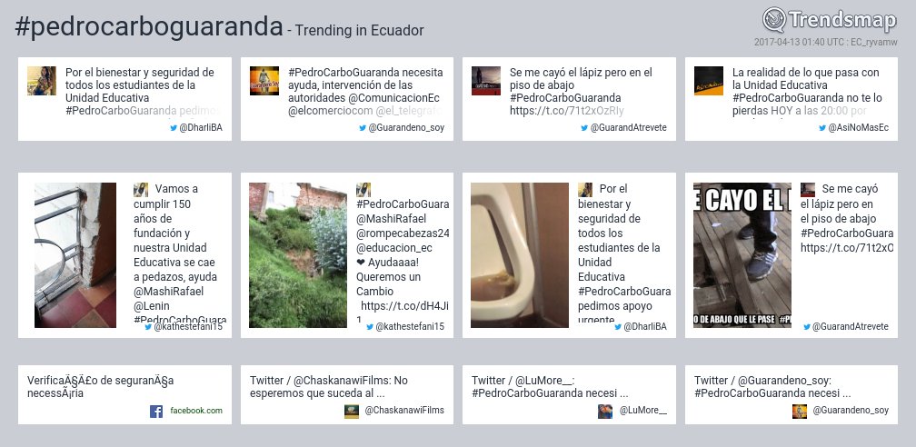 TrendsEcuador's tweet photo. #pedrocarboguaranda es ahora una tendencia en Ecuador

https://t.co/vfu15BqlYO https://t.co/kyTmvwo7ul
