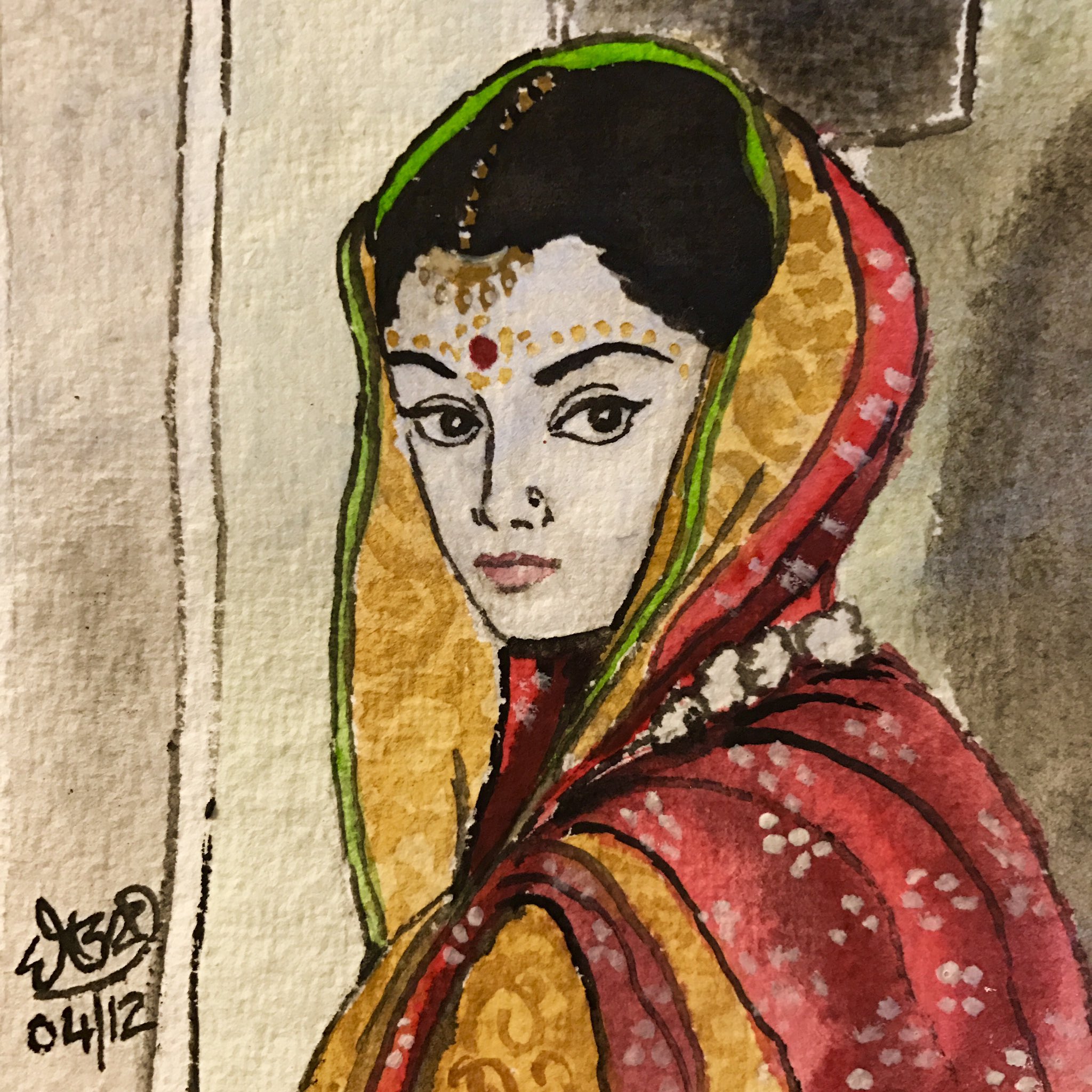 Pencil Sketch Of Shradha Das In Saree - Desi Painters