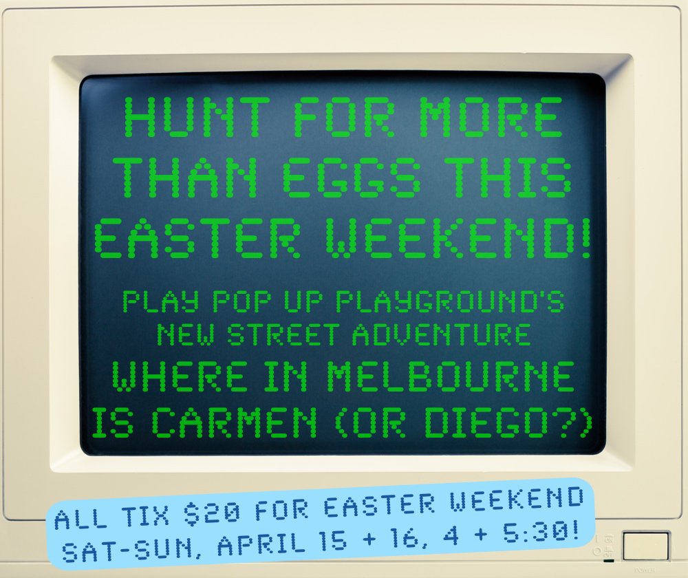Joke thieves don’t take Easter off. Can you catch #CarmenOrDiego this weekend? All Easter tickets just $20: comedyfestival.com.au/2017/shows/whe… #MICF