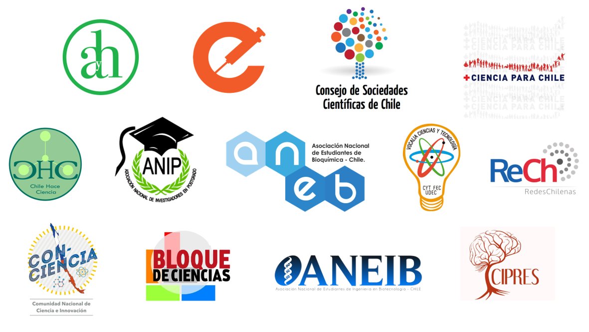 ScienceMarchCL's tweet photo. Les presentamos algunas de las organizaciones que nos han prestado su apoyo para la @ScienceMarchCL este 22 de abril https://t.co/uwbUp3rjhn