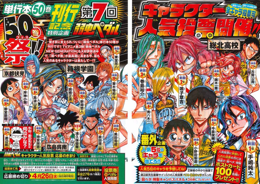 自転車が好きになる漫画 弱虫ペダル のキャラクター紹介