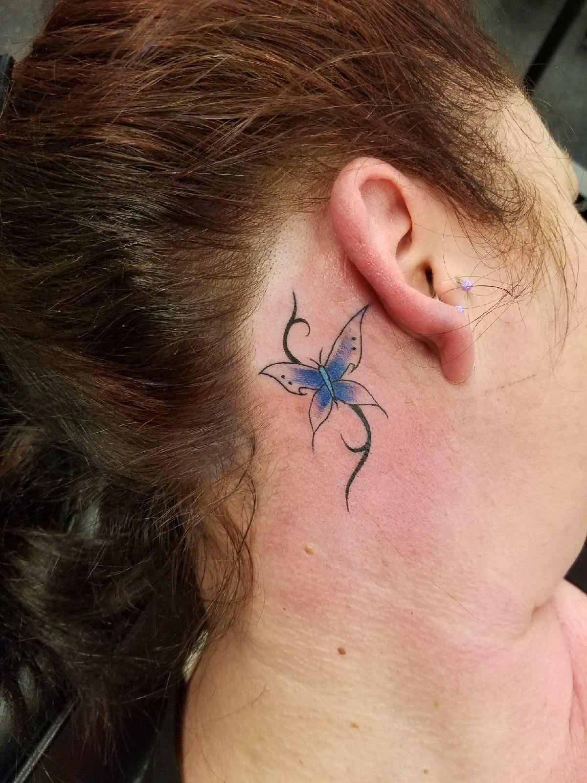 butterfly line tattoos behind earTikTok Search