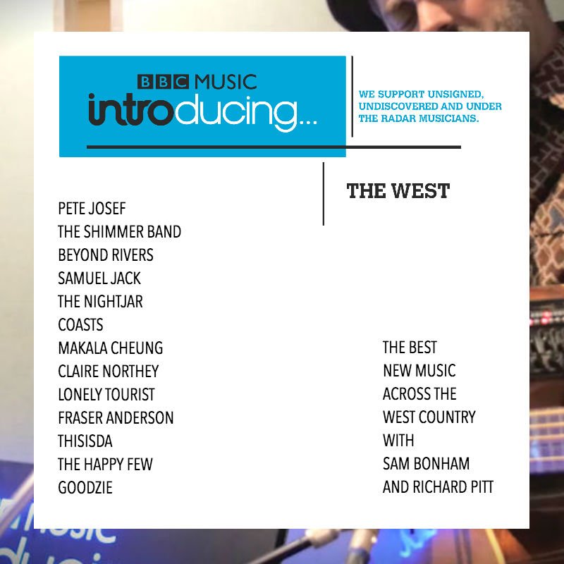 bbcintrowest's tweet photo. #DenSession: @fraserstweet
Interviews: @Nightjar_Music, @Beatlesluver and @MakalaCheung
Exclusive plays: @featherstunes @theshimmerband https://t.co/V4iOv2eLic