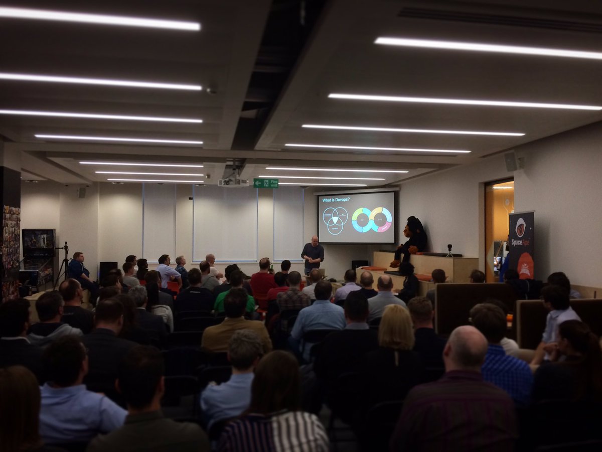 BurnsSheehan's tweet image. An excellent evening with @SpaceApeGames @hivehome and @WavefrontHQ at our #DevOpsAtScale #event last night.