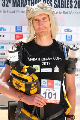 C_Csoke's tweet photo. My colleague Eric finished stage 4, almost 90 km in 1 day, #MDS2017 @marathonDsables at place 88 out of >1000! 2 more days to finish. https://t.co/8ECT3NKM8e