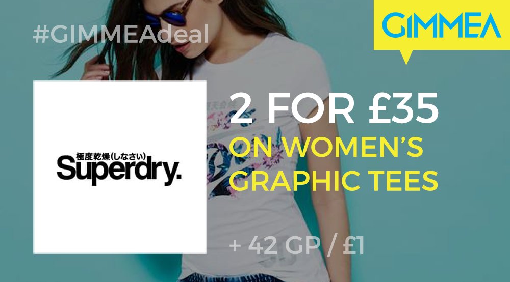 Enjoy 2 for £35 on women's graphic tees at <a href="/Superdry/">Superdry</a>! ow.ly/meEH30aCLM6 #GIMMEAdeal #fashion