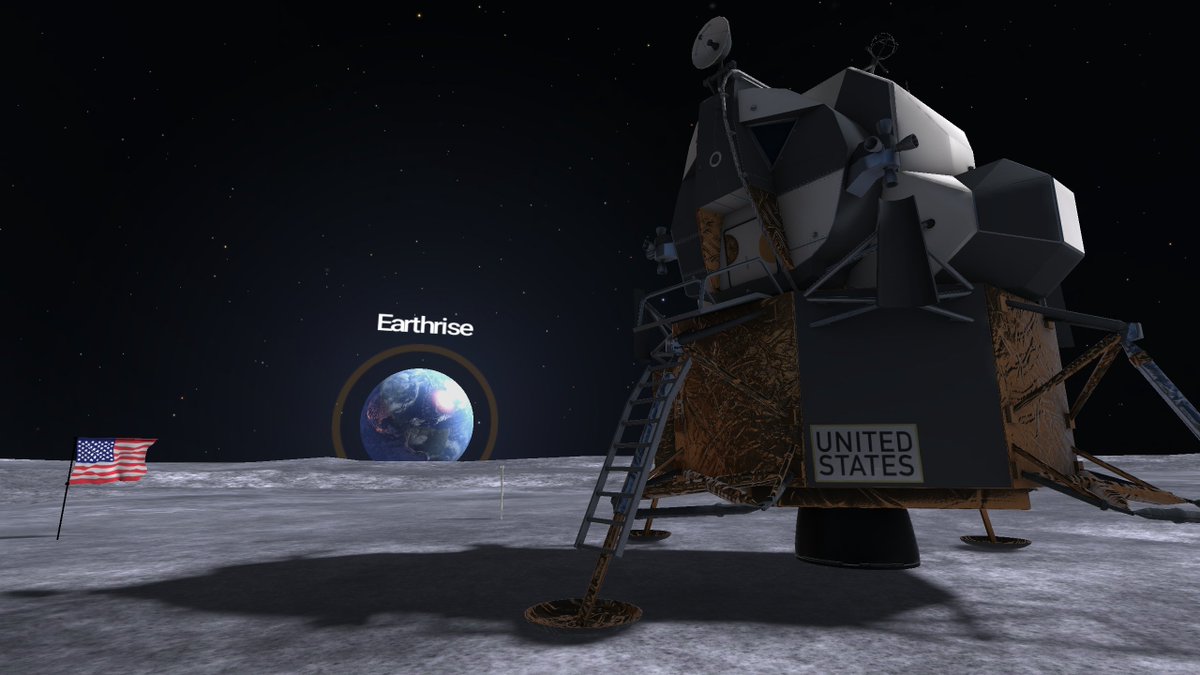 StarChartApp's tweet image. In our latest update on mobile #VR we&apos;ve added a feature called Moments In Time. It includes an #Apollo11 landing scene: