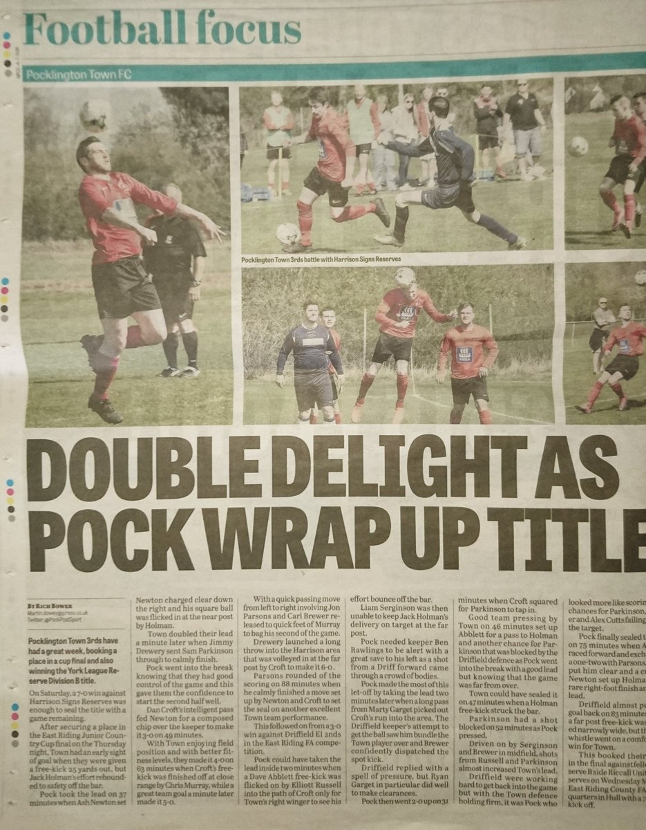 Many thanks to the <a href="/PockPost/">Pocklington Post</a> &amp; <a href="/PockPostSport/">PockPostSport</a> for more excellent coverage of the club in this weeks paper #yourlocalpaper #localsport #ptafc