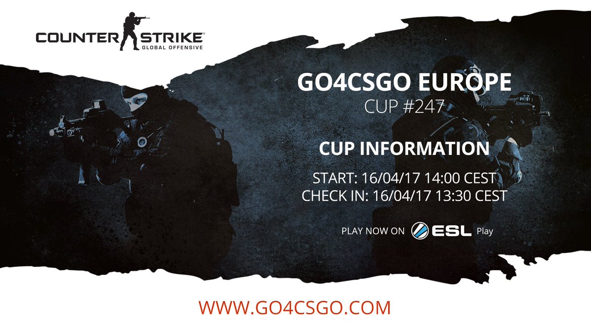 ESLCS's tweet photo. Tomorrow at 2pm CEST we are kicking off the next #Go4CSGO Europe Cup. Is your team ready for the action? https://t.co/QdNWhjxvfK https://t.co/hUxwBhrNEE