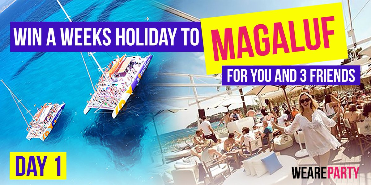 WEAREPARTY2017's tweet photo. AMAZING🎉🌞!! Win a #holiday to #Magaluf for you &amp; 3 friends. To enter: Follow, RT &amp; enter details here >> https://t.co/ndUdDCYGMA #WEAREPARTY https://t.co/UnVmesQXt2