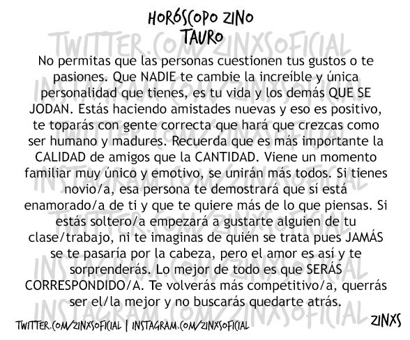 zinos__'s tweet photo. #HoróscopoZino #Tauro https://t.co/jN9pJ8zchL