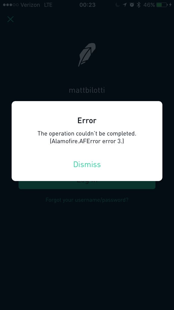 <a href="/RobinhoodApp/">Robinhood</a> This really isn't an acceptable error message for a system that holds my money when the login is down.
