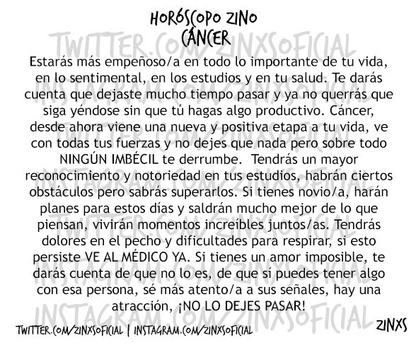 zinos__'s tweet image. #HoróscopoZino #Cáncer