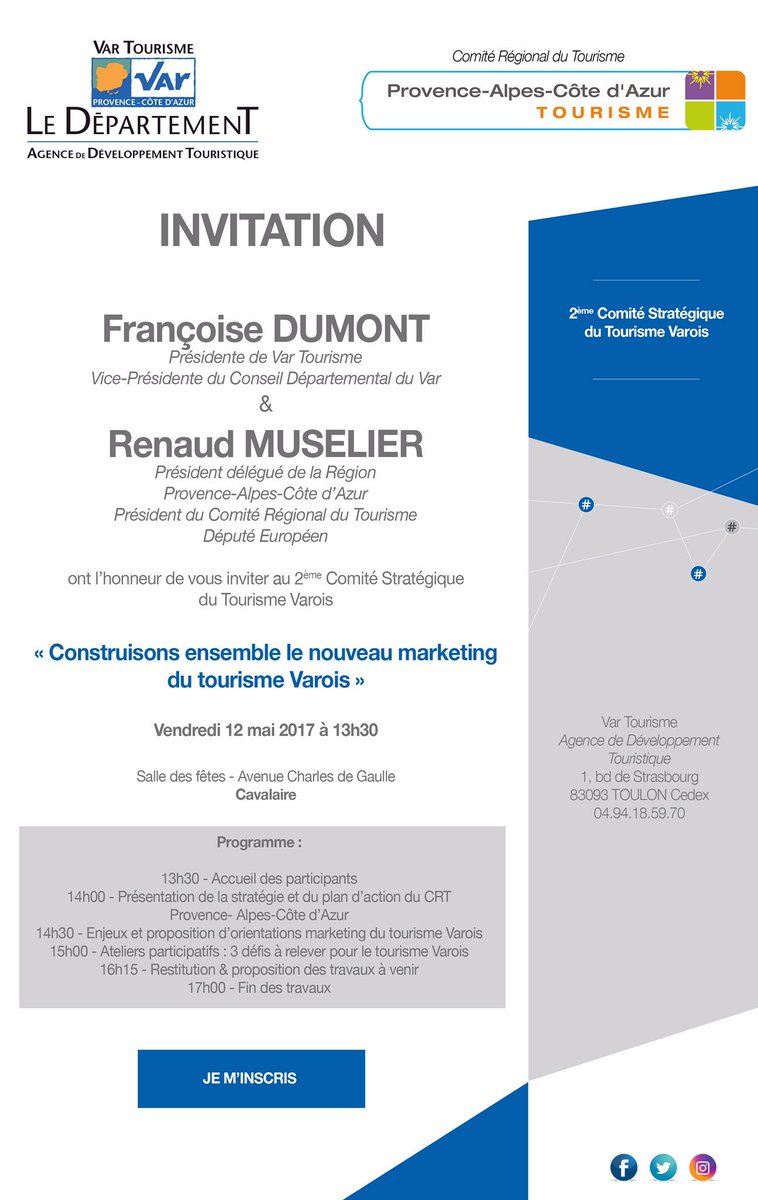 VarTourisme's tweet photo. À vos agendas!! RSVP via ce lien : https://t.co/uPVrDHr2UJ https://t.co/vfw9YFhXoL