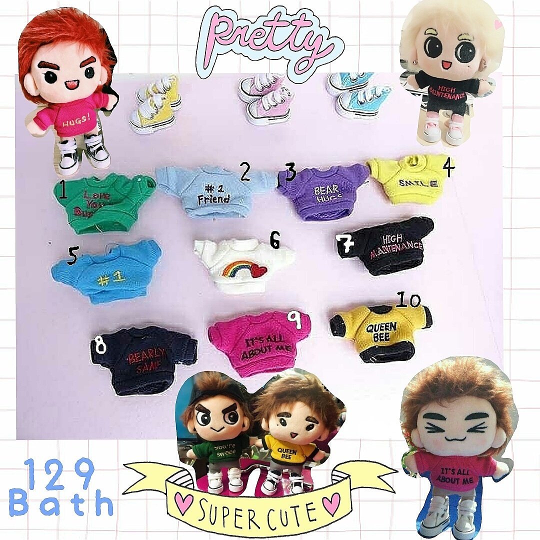 _w852shop's tweet photo. (ฝากรีค่ะ♡)💕 #พร้อมส่ง #เสื้อชัคกี้ 🐣
 มีหลายแบบ ตัวละ 129บาทเท่านั้น 
ดูเพิ่มIG👉_w852shop 
#GOT7DOLL #ตลาดกัซ #GOT7FIGURE https://t.co/NCntsFENKm