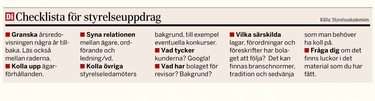 gunthermarder's tweet photo. Har du blivit tillfrågad om ett styrelseuppdrag? Här är checklistan du bör gå igenom, innan du tackar ja: https://t.co/zwHPgWOpv2