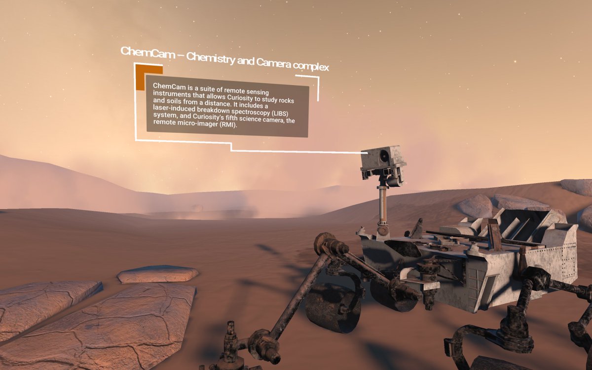 StarChartApp's tweet image. A new location in @StarChartApp #VR Moments In Time feature is @NASAJPL &apos;s the Curiosity Rover on Mars.