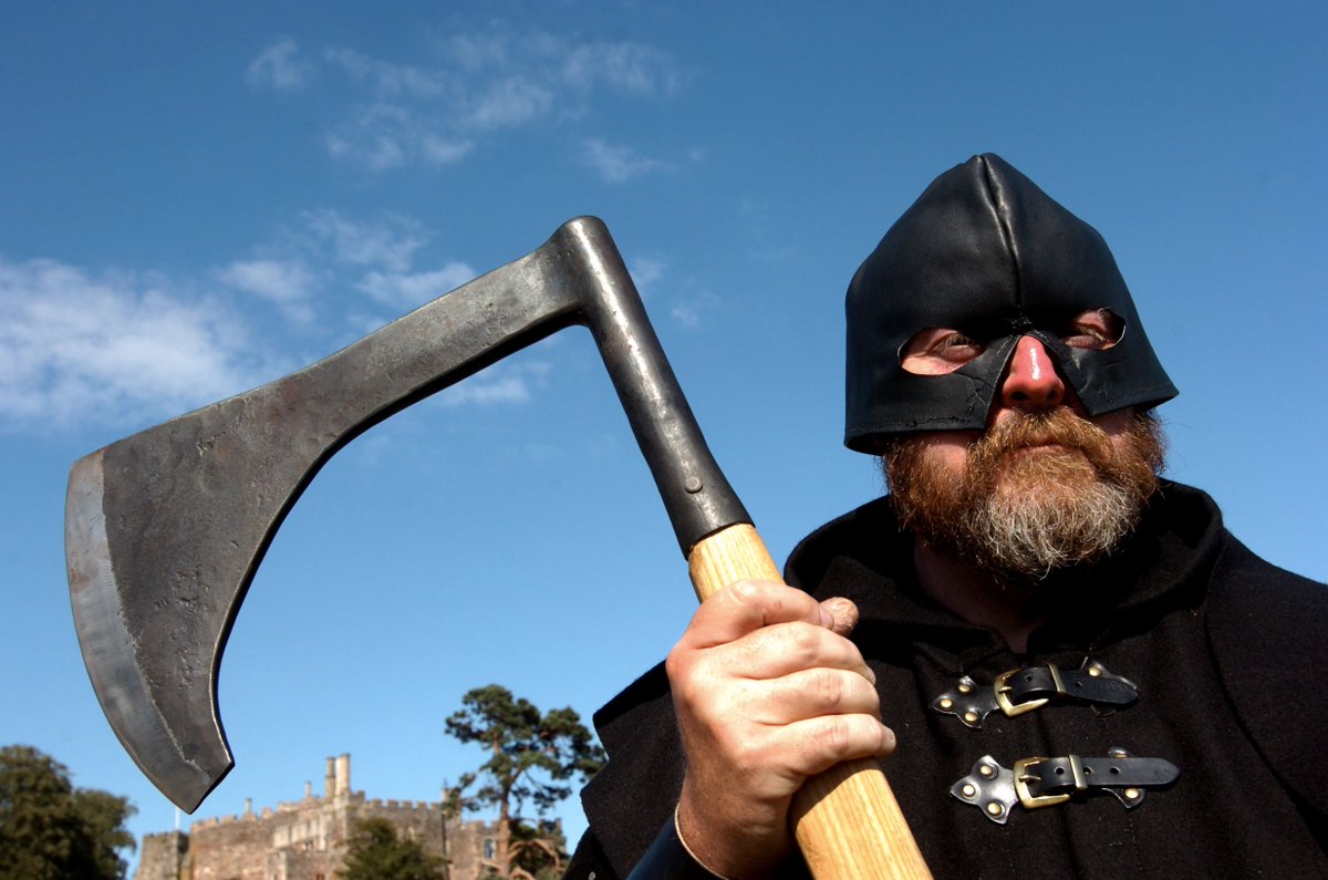 Coming to the #loxwoodJoust? Dare you visit the Mediaeval Torture Zone where you’ll find 'The Executioner' putting his new rack to good use?