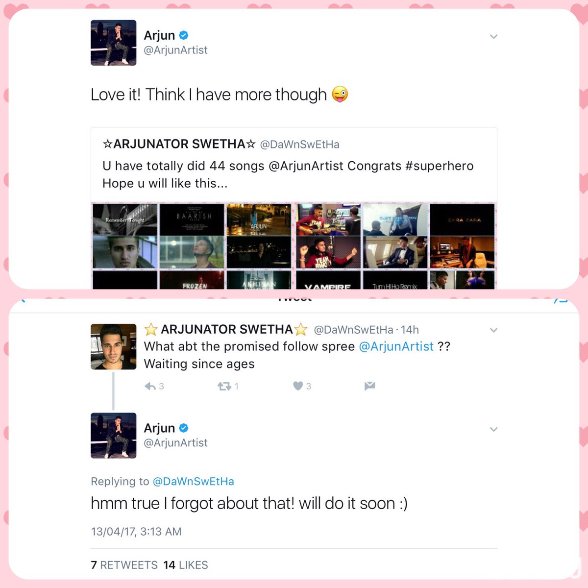 DaWnSwEtHa's tweet photo. #yippee 17 notifications from my #SuperheroAjju #goosebumps #ForeverArjunator love you more than anyone @ArjunArtist ❤️️ https://t.co/obDaRbTUkb