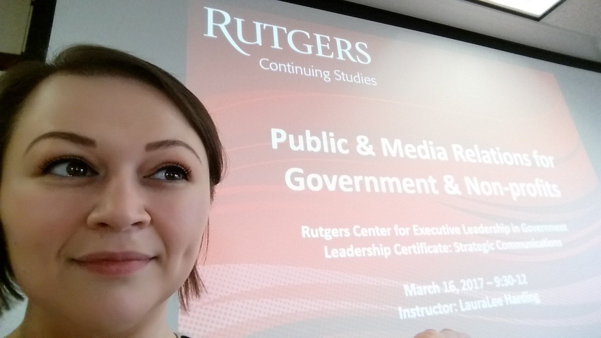 Helping government and nonprofit leaders become #PR pros <a href="/celgatru/">Rutgers CELG</a> today!