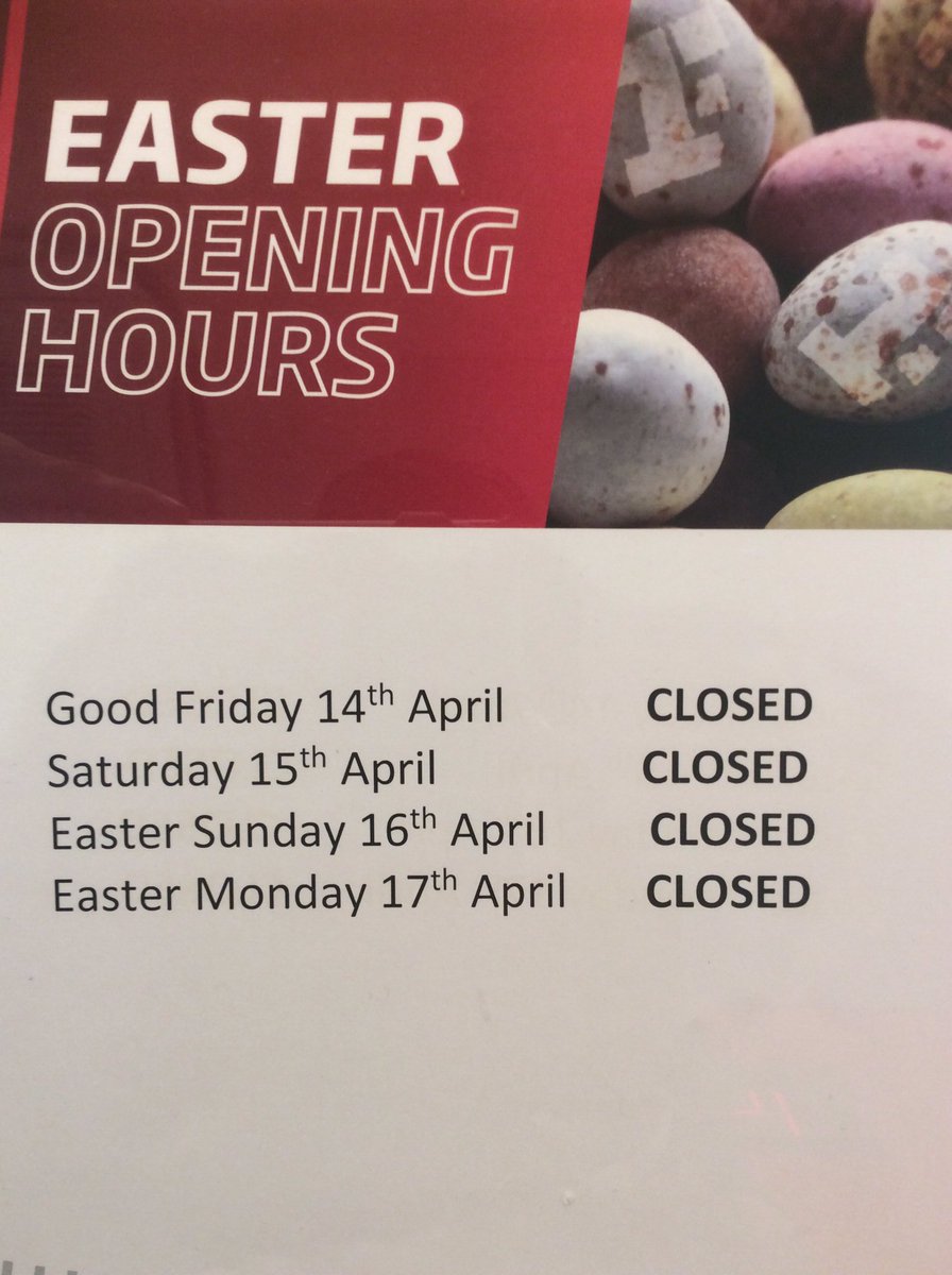 Easter opening hours. Hope you all have a great weekend 😊
