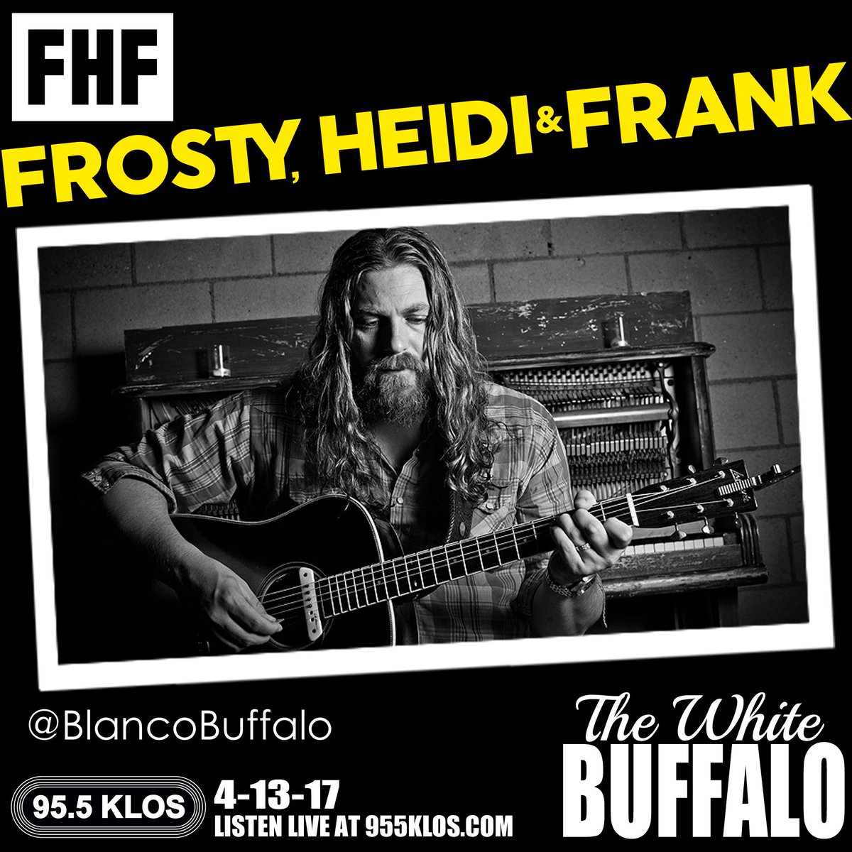 955KLOS's tweet photo. Today's @FHFshow: #WhosGoingToHell, @heidihamilton #Dad #Update, #Morongo, #GetTheFakeOut, and @blancobuffalo stops by to perform at 9am. https://t.co/IkjbHISMC2