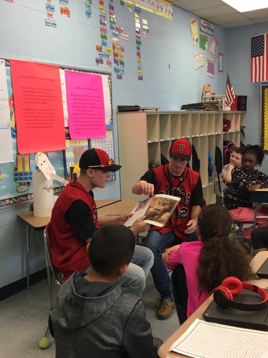 Thanks Tolman Baseball players for reading to our students! You are great role models!  @tolmanadmin