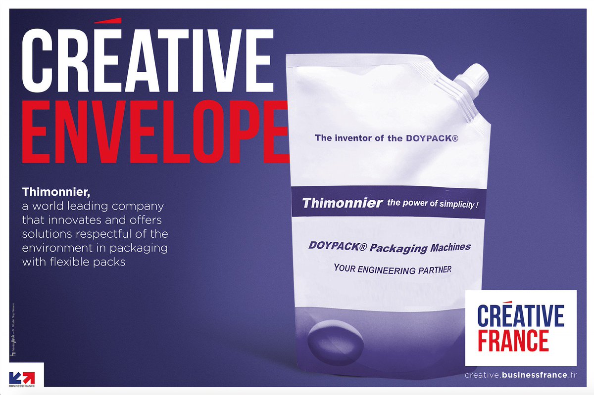 businessfrance's tweet photo. Découvrez #Thimmonier, égérie @creativefrance et marque inventeur du DOYPACK, qui sera présente @interpack2017 https://t.co/pKZro7pNef https://t.co/8XglQ6vyz1