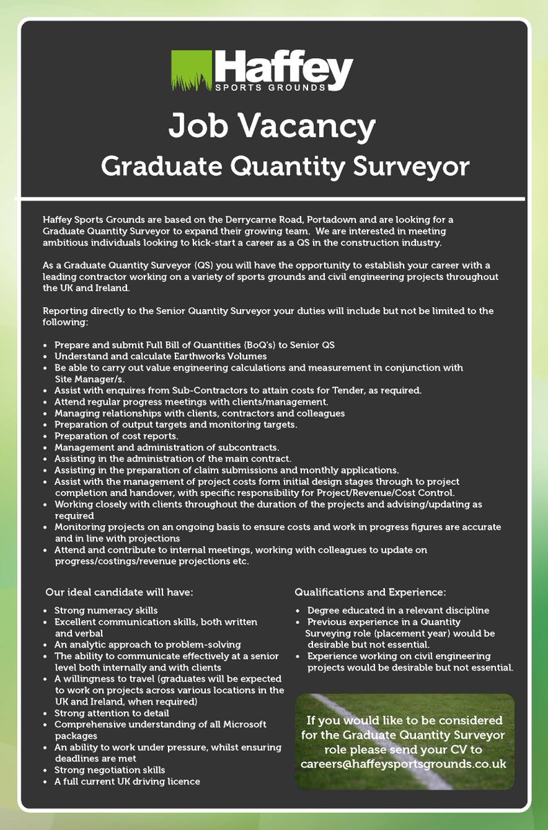quantity surveyor australia jobs Sportsgrounds Haffey (@haffeysportsgro) Twitter quantity surveyor australia jobs Sportsgrounds Haffey (@haffeysportsgro) Twitter