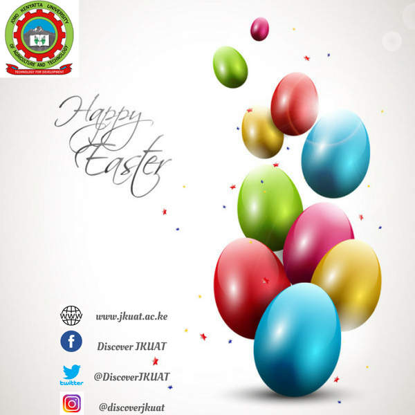 The <a href="/DiscoverJKUAT/">Discover JKUAT</a> team wishes all a Happy and Blessed Easter full of Joy, Happiness and Peace.
It is a time to rejoice and be grateful.