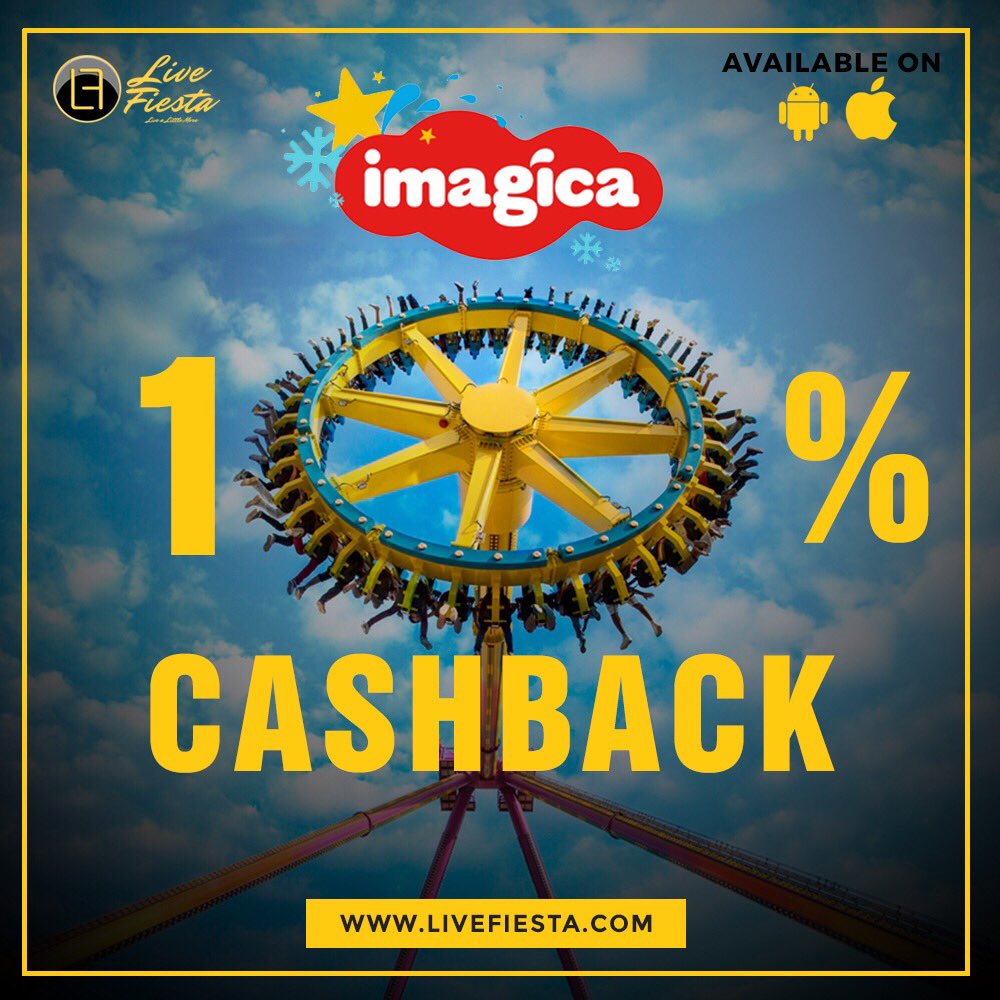 livefiesta's tweet photo. Experience with friends at @AdlabsImagica
Get 10% cashback
CODE - IMAGICA10 .
#livefiesta #imagica #adventure https://t.co/lfsgzJcuLD