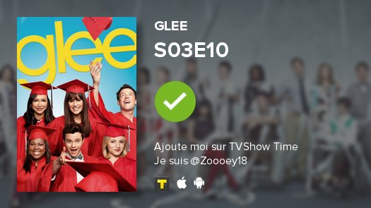 orphandebnam's tweet photo. I've just watched episode S03E10 of Glee! #Glee  https://t.co/r58CYDI9Nd https://t.co/EuZYYuN9HU