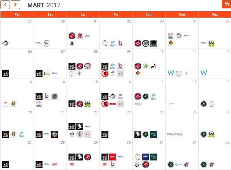 Mart ayında Bilkent neler yaptı, Nisan ayında neler yapacak bilmek istersen, kulüp etkinlikleri gün gün, ay ay seruvent.com'da