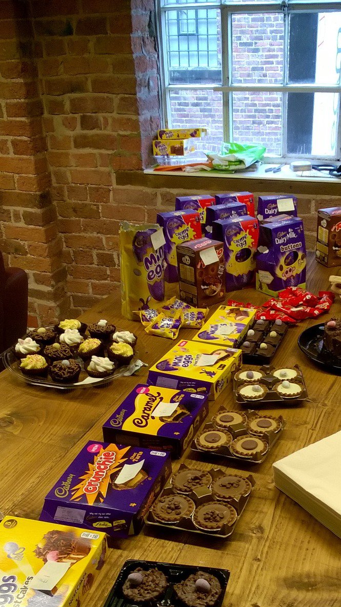 AT_DreamBig's tweet photo. Chester Office Easter fundraiser - helping raise more funds for our chosen charity British Heart Foundation - #BHF #Easter #oneteam https://t.co/dzjn3HSGQ0