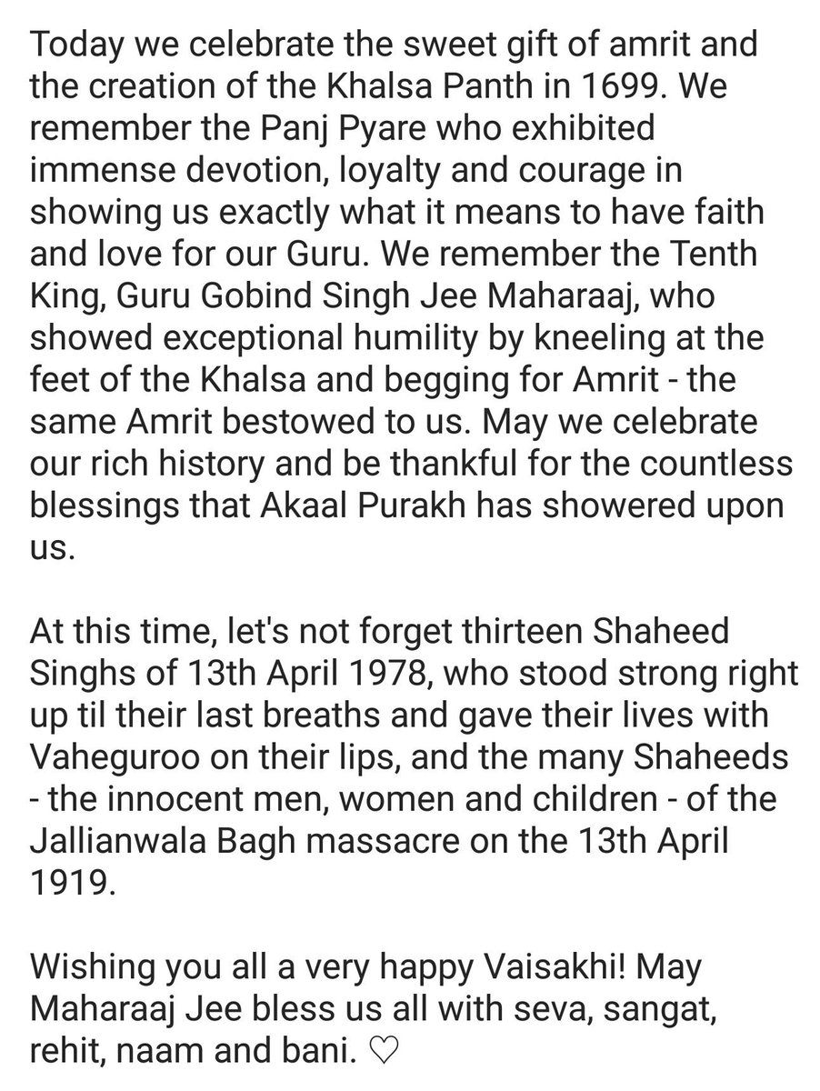 JamzKaur's tweet photo. Wishing the entire Khalsa Panth a very joyous and blessed #Vaisakhi! 💙🙏 https://t.co/6RxS2OjRah